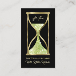 Tarjeta De Citas El cabello y maquillaje de la Purpurina verde glam