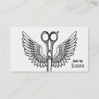 Tarjeta De Citas el estilista scissors el vintage retro del tatuaje