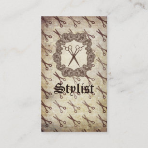 Tarjeta De Citas el grunge del vintage scissors al hairstylist del