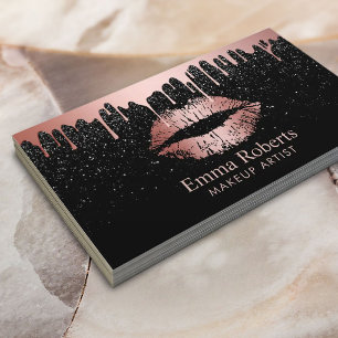 Tarjeta De Citas El oro subió del artista de maquillaje gotea la