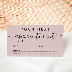 Tarjeta De Citas El pelo de maquillaje minimalista polvoriento rosa