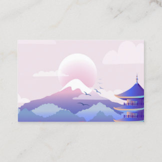 Tarjeta De Citas El Tranquilo Paisaje Del Templo Al Amanecer