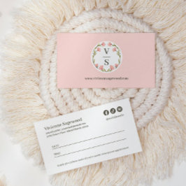 Tarjeta De Citas Elegant Botanical Monogram Crest Photo