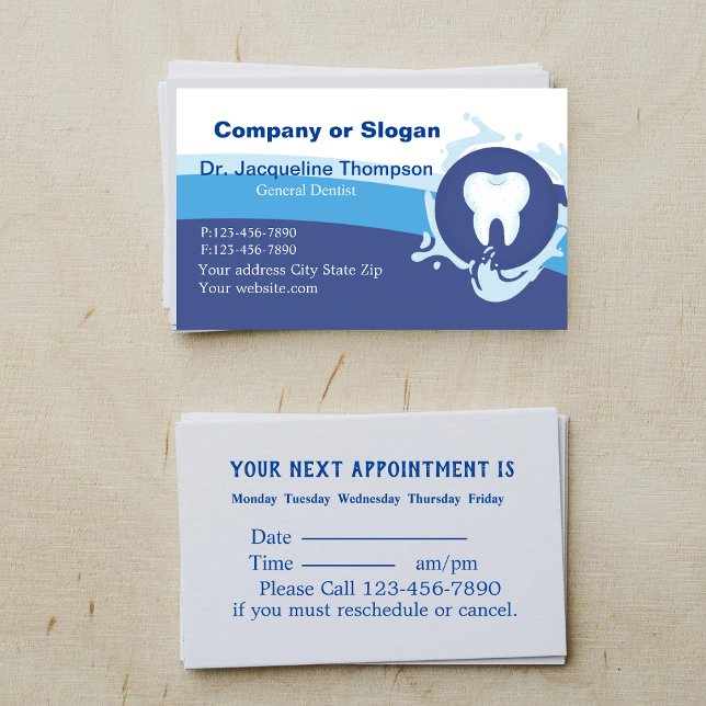 Tarjeta De Citas Elegant Dentist Tooth Logo Nombramiento comercial (Subido por el creador)