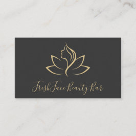 Tarjeta De Citas Elegant gold and black beauty salon