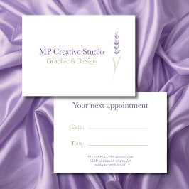 Tarjeta De Citas Elegant Lavender Sprig Botanical Design