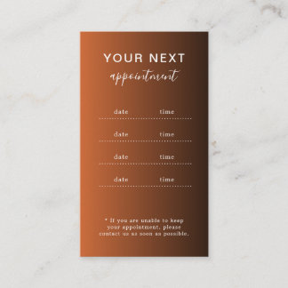 Tarjeta De Citas Elegant Modern Salon Spa Appointment Reminder Card