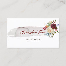 Tarjeta De Citas Elegante acuarela Floral Borgoña Nombramiento