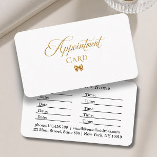 Tarjeta De Citas Elegante Arco Dorado Blanco Salón