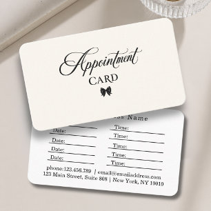 Tarjeta De Citas Elegante Arco Negro Beige Salón