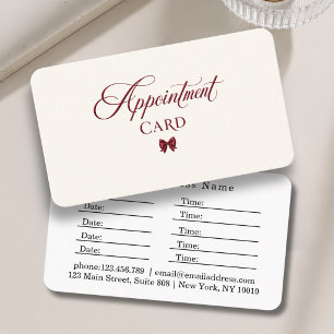 Tarjeta De Citas Elegante Arco Rojo Beige Salón