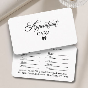 Tarjeta De Citas Elegante Arco Salón Negro Blanco