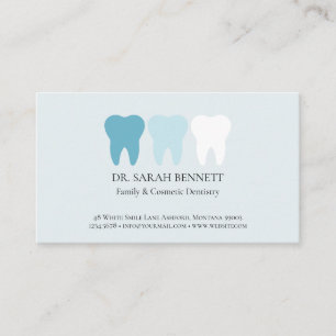 Tarjeta De Citas Elegante dentista aireado azul claro profesional