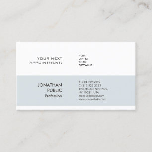 Tarjeta De Citas Elegante diseño sencillo de diseño