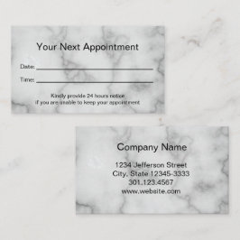 Tarjeta De Citas Elegante Faux White Marble Profesional