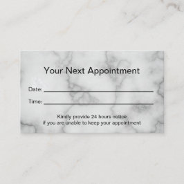 Tarjeta De Citas Elegante Faux White Marble Profesional