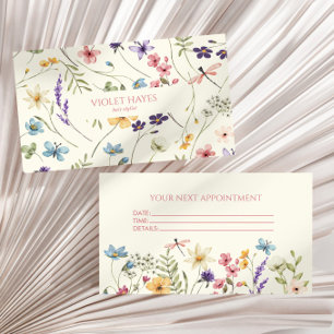 Tarjeta De Citas Elegante Flor Silvestre Floral Personalizada