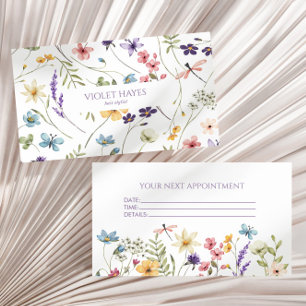 Tarjeta De Citas Elegante Flor Silvestre Floral Personalizado