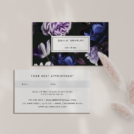 Tarjeta De Citas Elegante Floral Violeta Oscura
