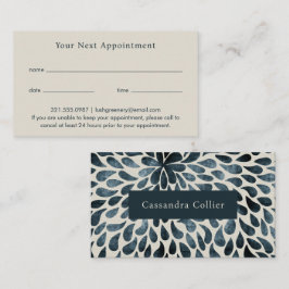 Tarjeta De Citas Elegante Marina Azul Resumen Moderno