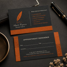 Elegante Notario Público de Naranja Carbón