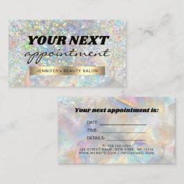 Tarjeta De Citas Elegante Pastel Holográfico Brillante Mármol
