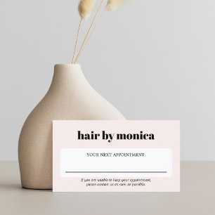 Tarjeta De Citas Elegante Pastel ligero Audaz Salón De Belleza