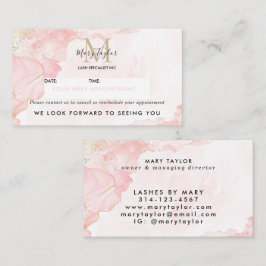 Tarjeta De Citas Elegante Purpurina Rubor Rosa Gold Marble