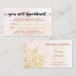 Tarjeta De Citas Elegante Rosa de oro moderno blanco