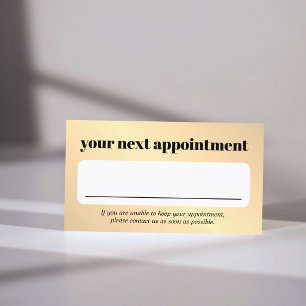 Tarjeta De Citas Elegante Salón de Belleza Falso Dorado 