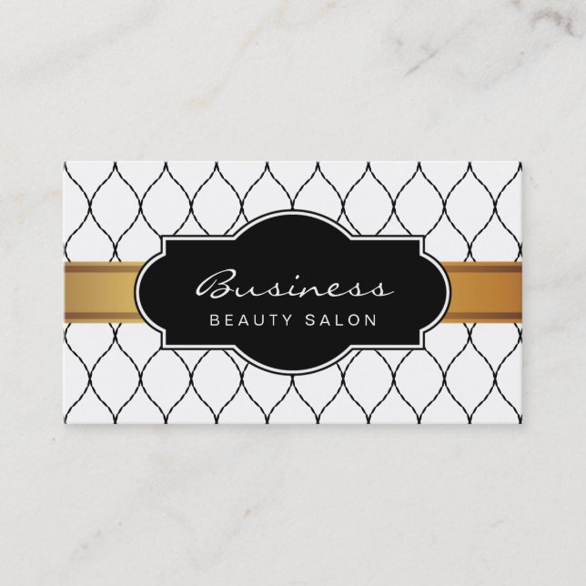 Tarjeta De Citas Elegante salón de belleza Fishnet Lace (Anverso)