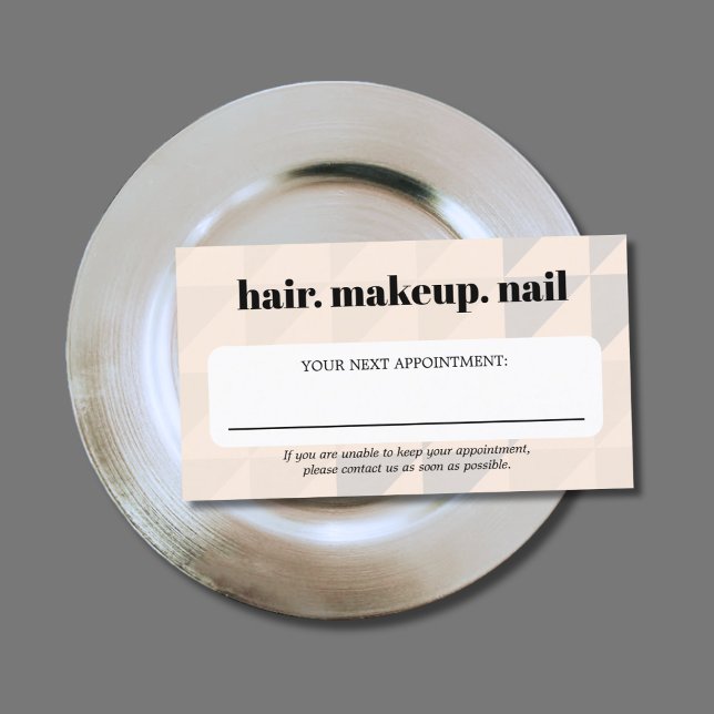 Tarjeta De Citas Elegante Salón de Belleza Geométrico Audaz Pastel (Subido por el creador)
