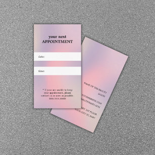 Tarjeta De Citas Elegante Salón De Belleza Pastel