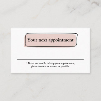 Tarjeta De Citas Elegante Salón de Belleza Pastel Limpio