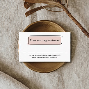 Tarjeta De Citas Elegante Salón de Belleza Pastel Limpio