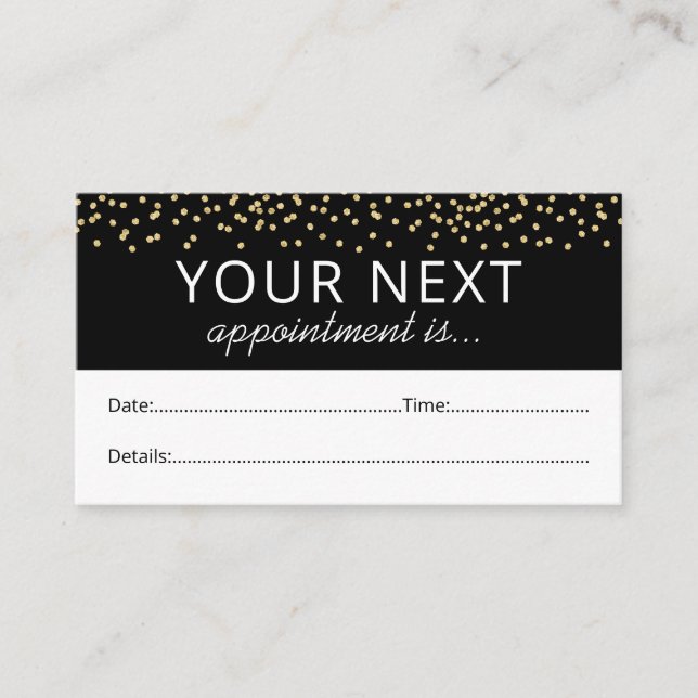 Tarjeta De Citas Elegante salón de belleza Purpurina el próximo (Anverso)