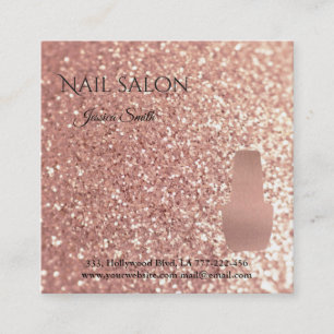 Tarjeta De Citas Elegante salón de uñas purpurinoso rosa de moda