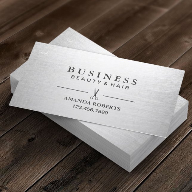 Tarjeta De Citas Elegante Salón Elegante De Plata De Pelo (Subido por el creador)