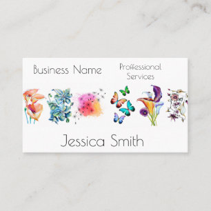 Tarjeta De Citas Elegante servicio de consulta floral acuática
