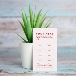 Tarjeta De Citas Elegante y simple Belleza blanca de cerezo rojo