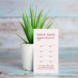 Tarjeta De Citas Elegante y simple Belleza blanca de cerezo rojo