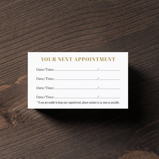 Tarjeta De Citas Elegante y simple belleza dorada blanca (Subido por el creador)