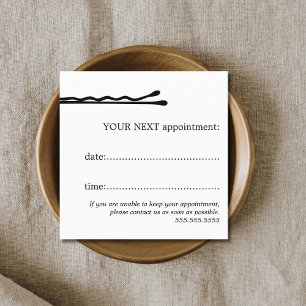 Tarjeta De Citas Elegante y simple peinado de pelo blanco negro