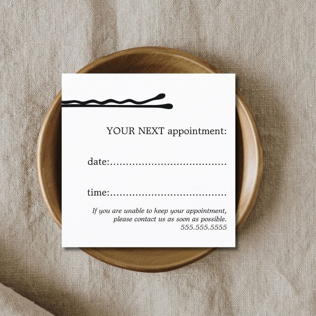 Tarjeta De Citas Elegante y simple peinado de pelo blanco negro (Subido por el creador)