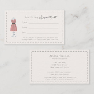 Tarjeta De Citas Elegantes alteraciones del maniquí rosado