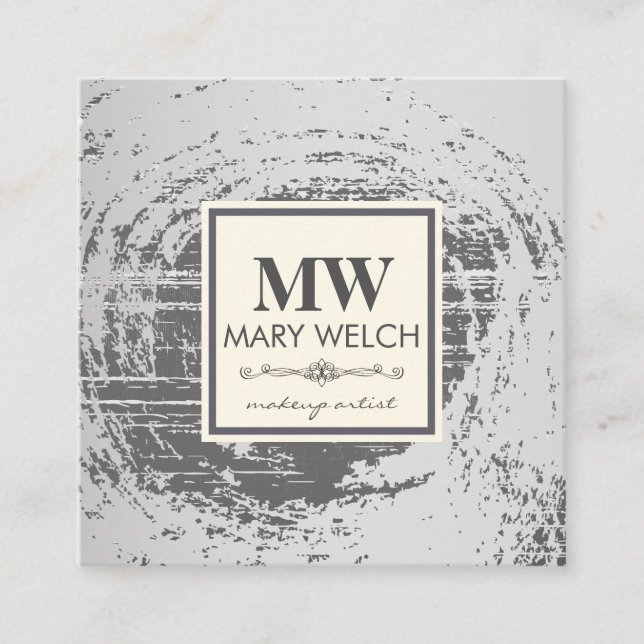 Tarjeta De Citas Elemento de brillo de textura rústica monograma (Anverso)