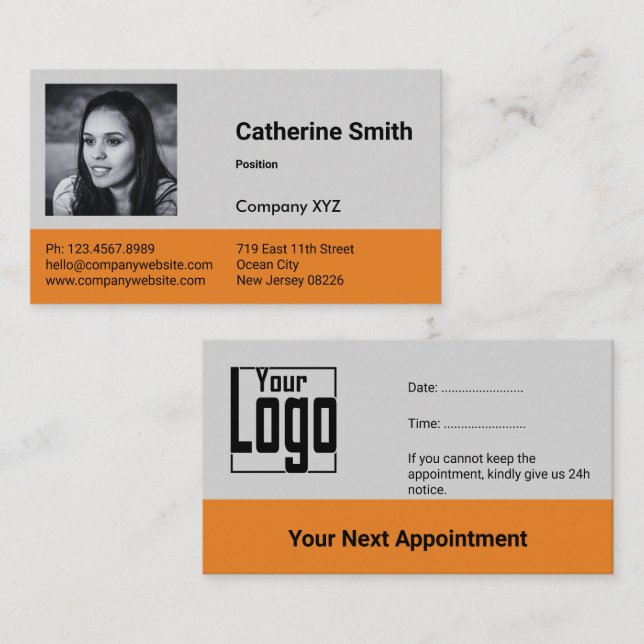 Tarjeta De Citas Empresa de servicio de imagen de Personalizado pro (Anverso / Reverso)