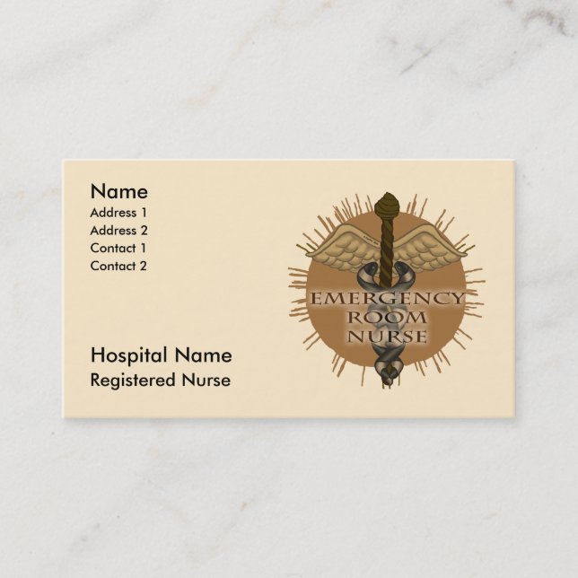 Tarjeta De Citas ER Nurse Caduceus (Anverso)
