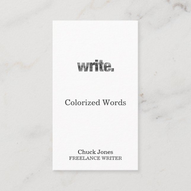 Tarjeta De Citas Escriba: Escritor, escritor free lance, autor (Anverso)