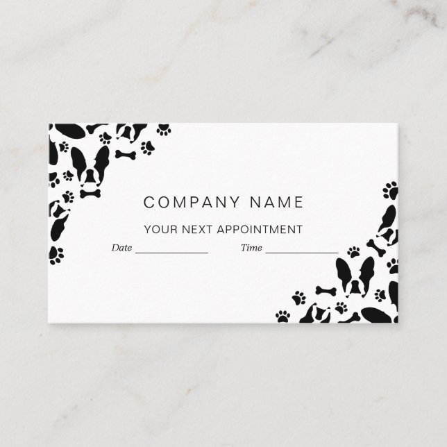 Tarjeta De Citas Esquina de patrón de Bulldog francés (Anverso)